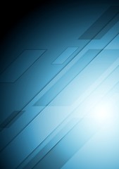 Image showing Abstract dark blue tech background