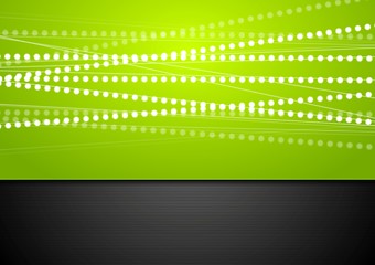 Image showing Abstract green and black shiny background