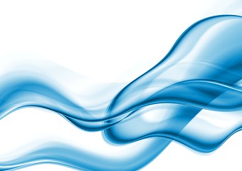 Image showing Bright blue waves abstract background