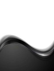 Image showing Dark abstract wavy background