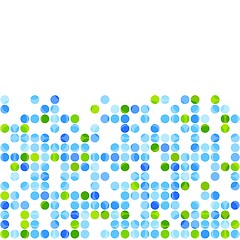 Image showing Blue green circles on white background