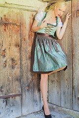 Image showing Elegant blonde model in a dirndl