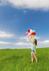 Image showing Girl with Ballons