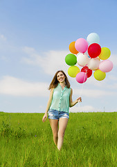 Image showing Girl with Ballons