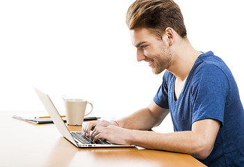 Image showing Young designer working
