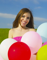 Image showing Girl with Ballons