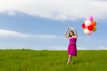 Image showing Girl with Ballons