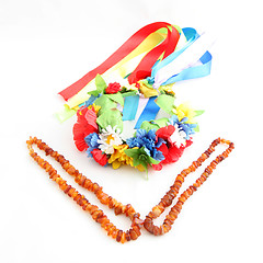 Image showing wreath and amber