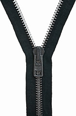 Image showing Unzipped black zipper