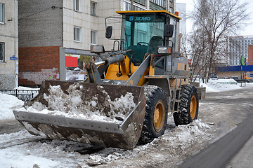Image showing Cleaning of snow from city streets.