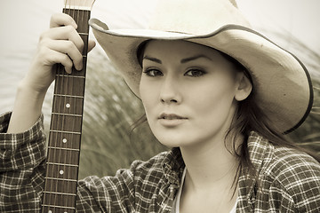 Image showing Beautiful cowgirl