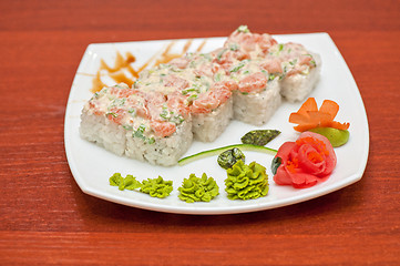 Image showing cream cheese salmon rolls