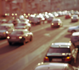 Image showing Defocused Lights of Traffic