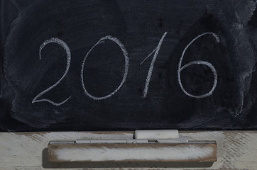 Image showing slate blackboard with the inscription 2016