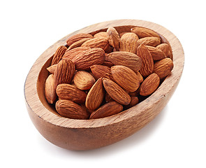 Image showing almonds in a wooden bowl