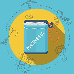 Image showing Flat design vector illustration for rock climbing. Magnesia