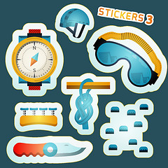 Image showing Colored vector stickers for rock climbing