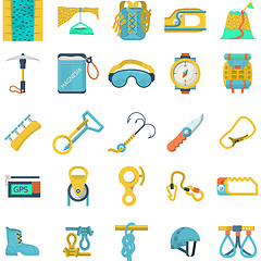 Image showing Colored icons vector collection for rock climbing