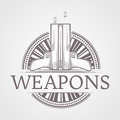 Image showing Abstract vector illustration of traumatic weapons badge 