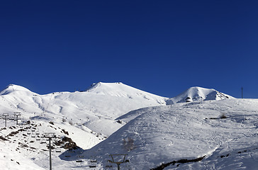 Image showing Ski resort at sun day