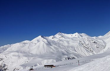 Image showing Ski slope at nice sunny day