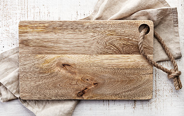 Image showing top view of wooden cutting board 