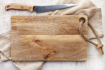 Image showing top view of wooden cutting board 