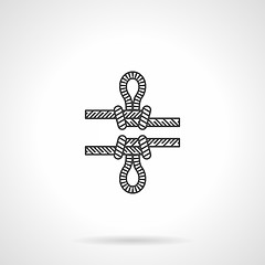 Image showing Rope knot with loop flat line vector icon