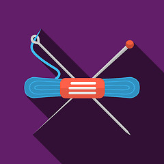 Image showing Blue yarn flat vector icon