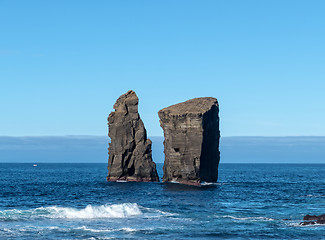 Image showing Waves Atlantic Ocean Breaking onto Cliffs