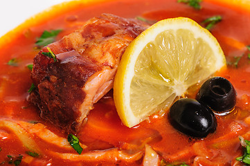 Image showing Russian and Ukrainian soup solyanka