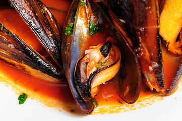 Image showing Mussels in italian rustic style