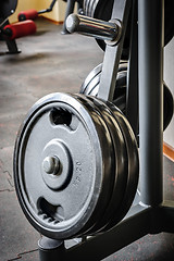 Image showing Barbell plates rack