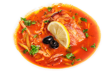 Image showing Russian and Ukrainian soup solyanka