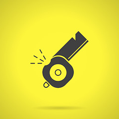 Image showing Black whistle flat vector icon