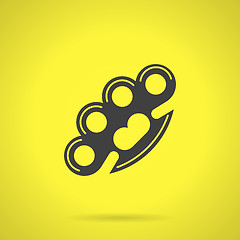 Image showing Black brass knuckles flat vector icon