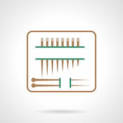 Image showing Flat line vector icon for sewing needles