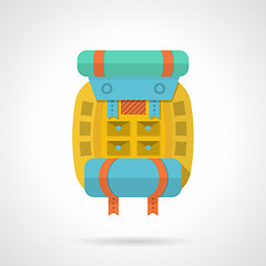 Image showing Colored backpack flat vector icon