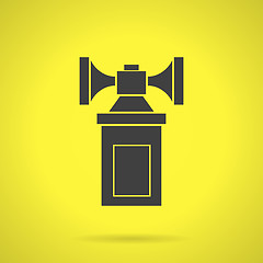 Image showing Black air horn flat vector icon