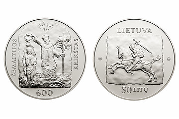 Image showing commemorative circulation 50 litas coin