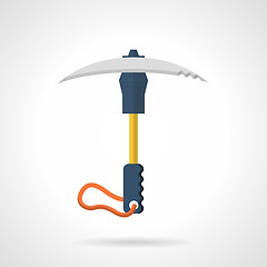 Image showing Colored ice axe flat icon