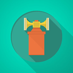 Image showing Orange air horn flat icon