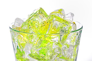 Image showing juice in glass with ice cubes