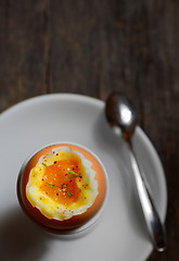 Image showing soft boiled egg in cup