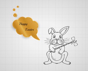 Image showing happy easter with bunny