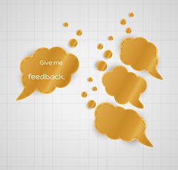 Image showing give me feedback speech bubble with empty bubbles