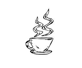 Image showing vectorized cup of coffee
