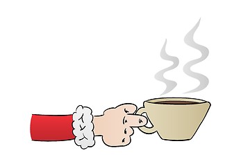 Image showing hot coffee and hand