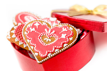 Image showing isolated gingerbread valentine cookie heart