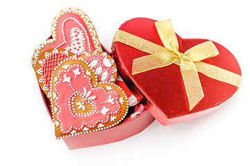 Image showing isolated gingerbread valentine cookie heart